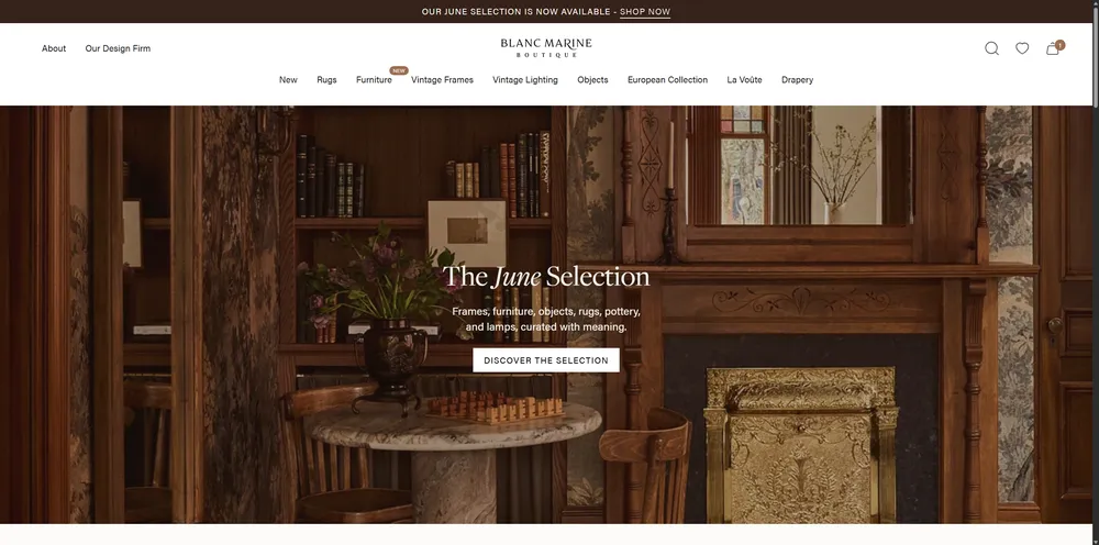 Blanc Marine Boutique — aperçu du site